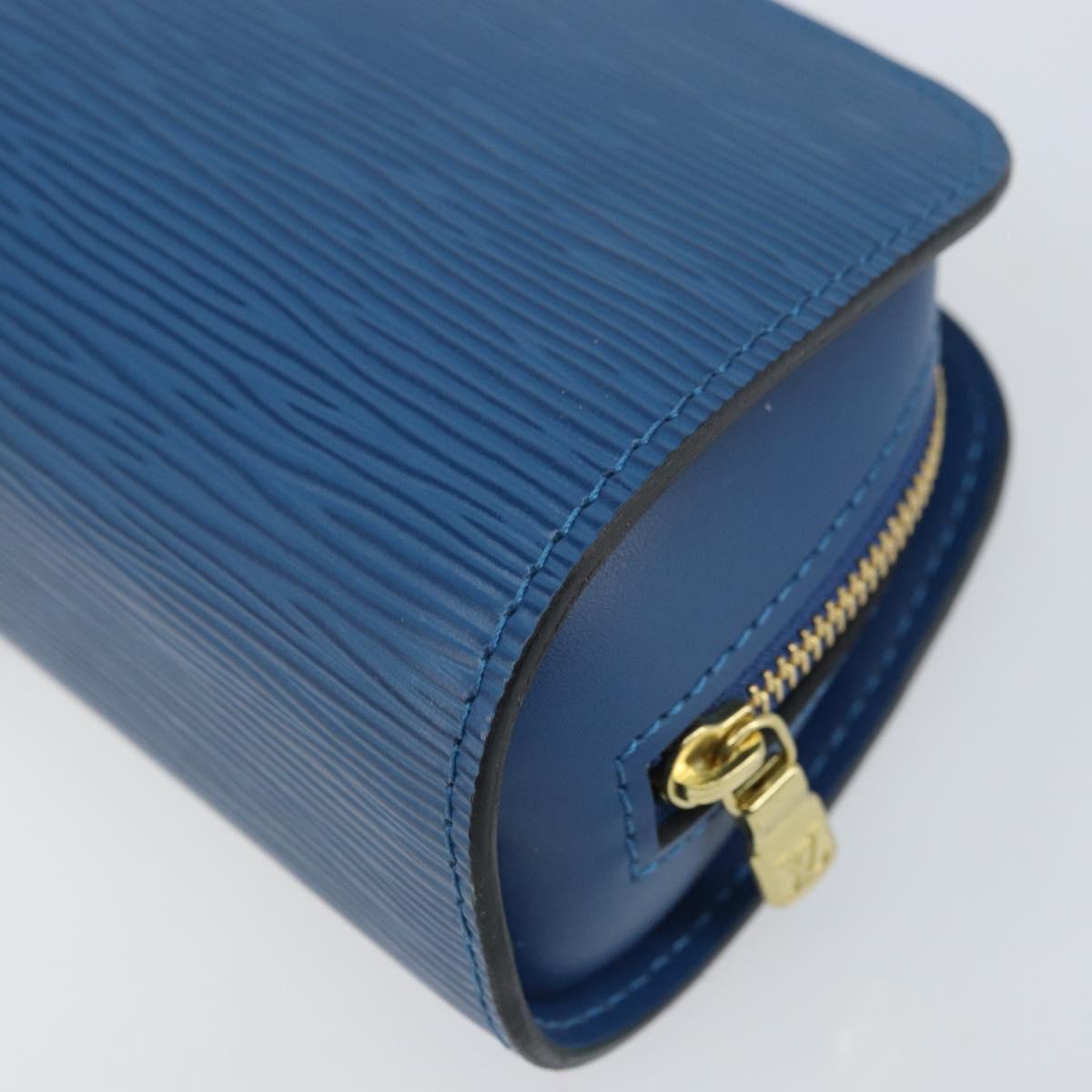 LOUIS VUITTON Epi Dauphine PM Pouch Blue M48445 LV Auth ep13081