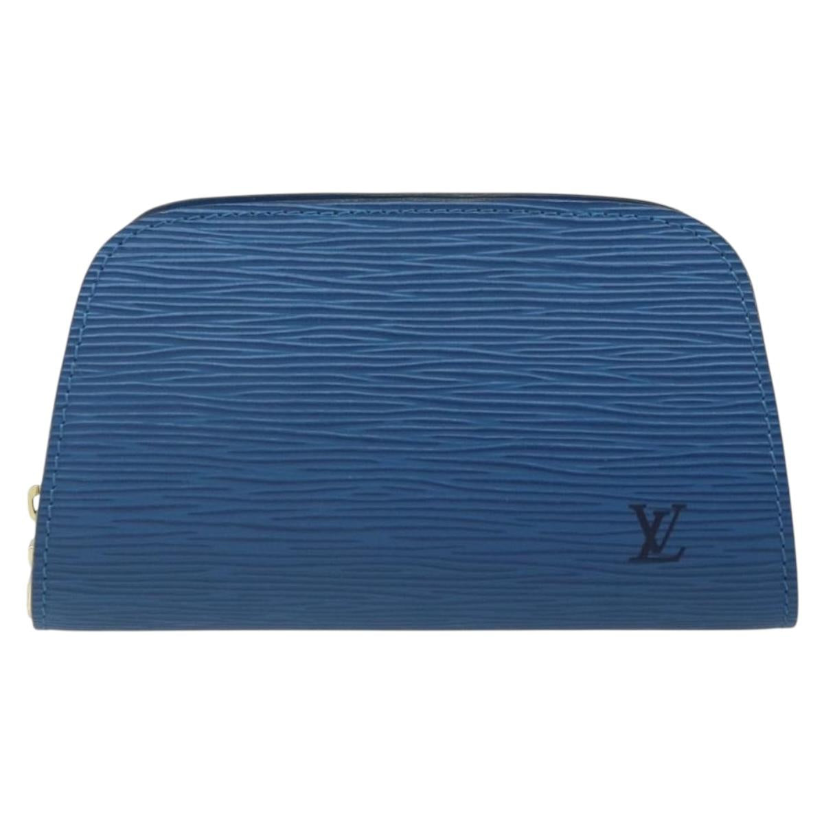 LOUIS VUITTON Epi Dauphine PM Pouch Blue M48445 LV Auth ep13081