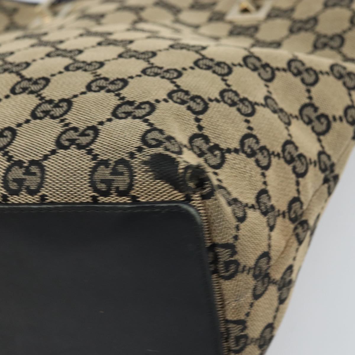 GUCCI GG Canvas Tote Bag Gold Navy 002 1099 2404 Auth ep13085