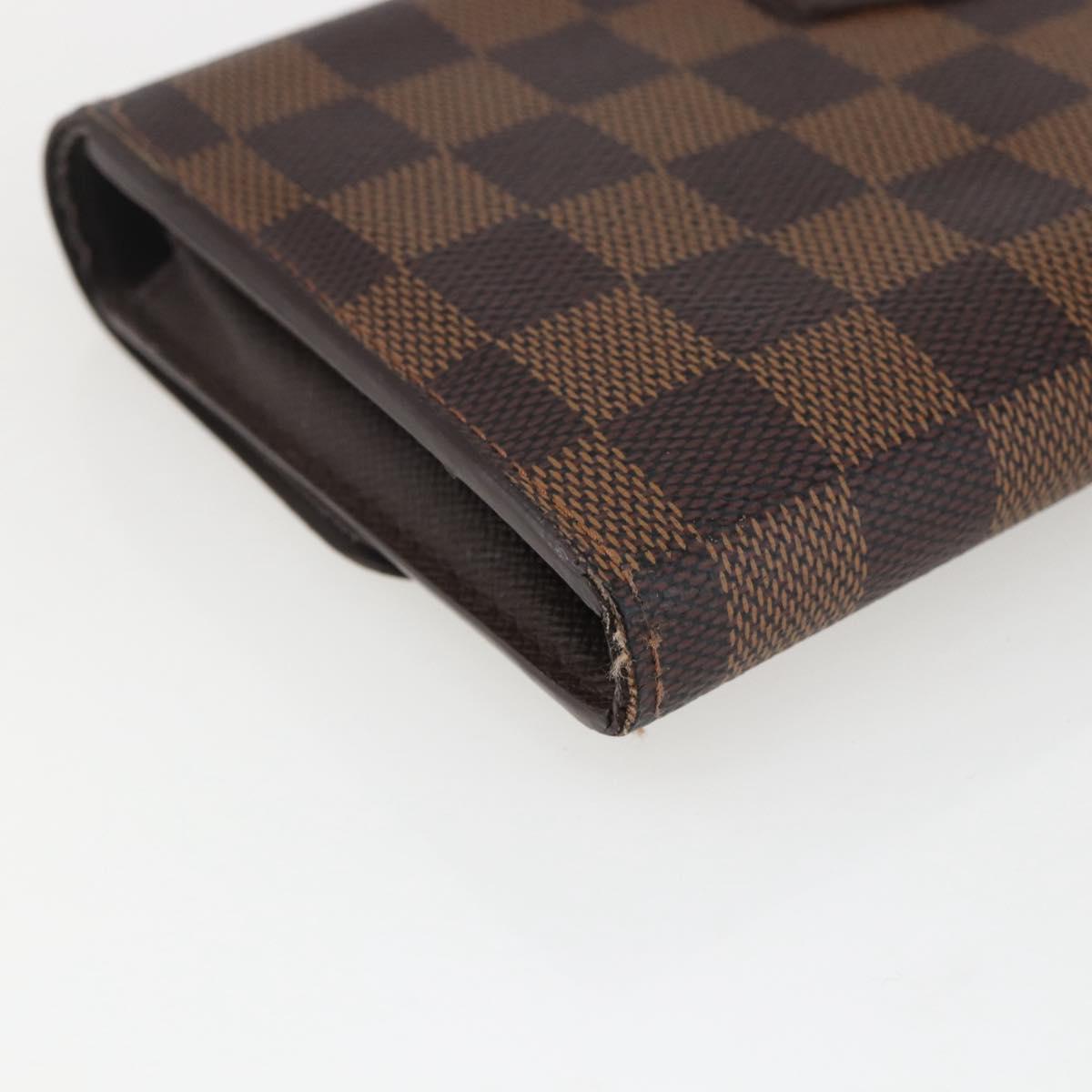 LOUIS VUITTON Damier Ebene Portefeuille Sistina Long Wallet N61747 Auth ep13090