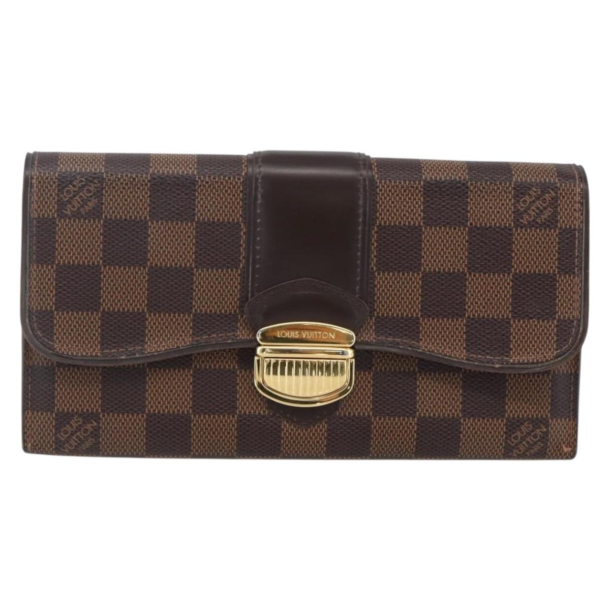 LOUIS VUITTON Damier Ebene Portefeuille Sistina Long Wallet N61747 Auth ep13090