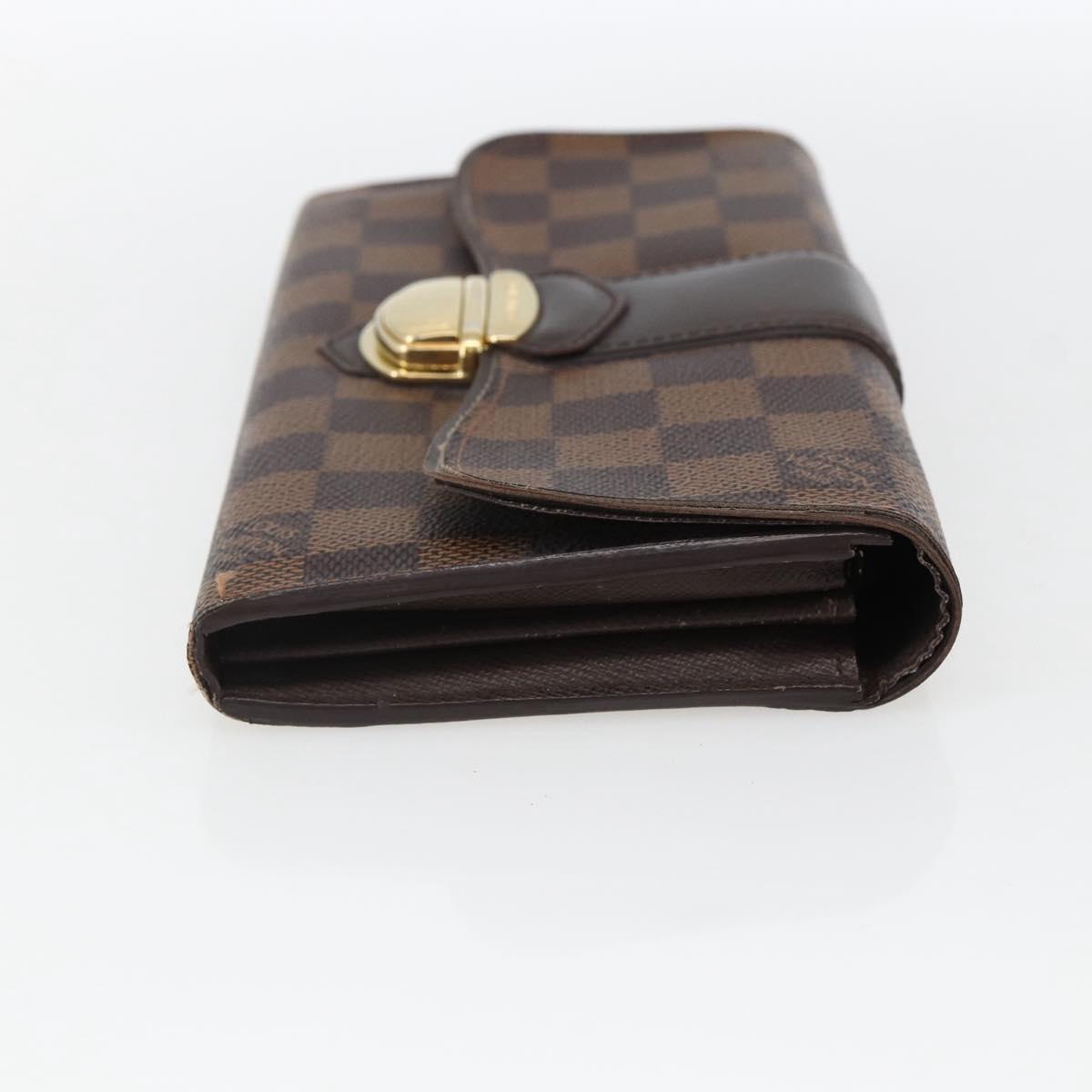 LOUIS VUITTON Damier Ebene Portefeuille Sistina Long Wallet N61747 Auth ep13090