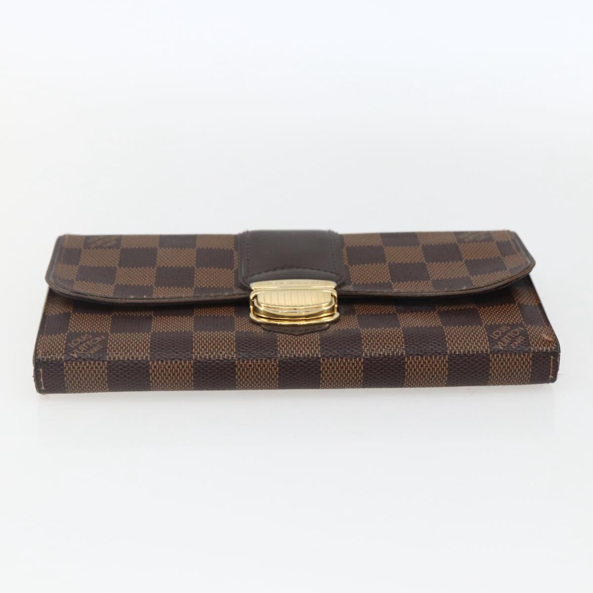 LOUIS VUITTON Damier Ebene Portefeuille Sistina Long Wallet N61747 Auth ep13090