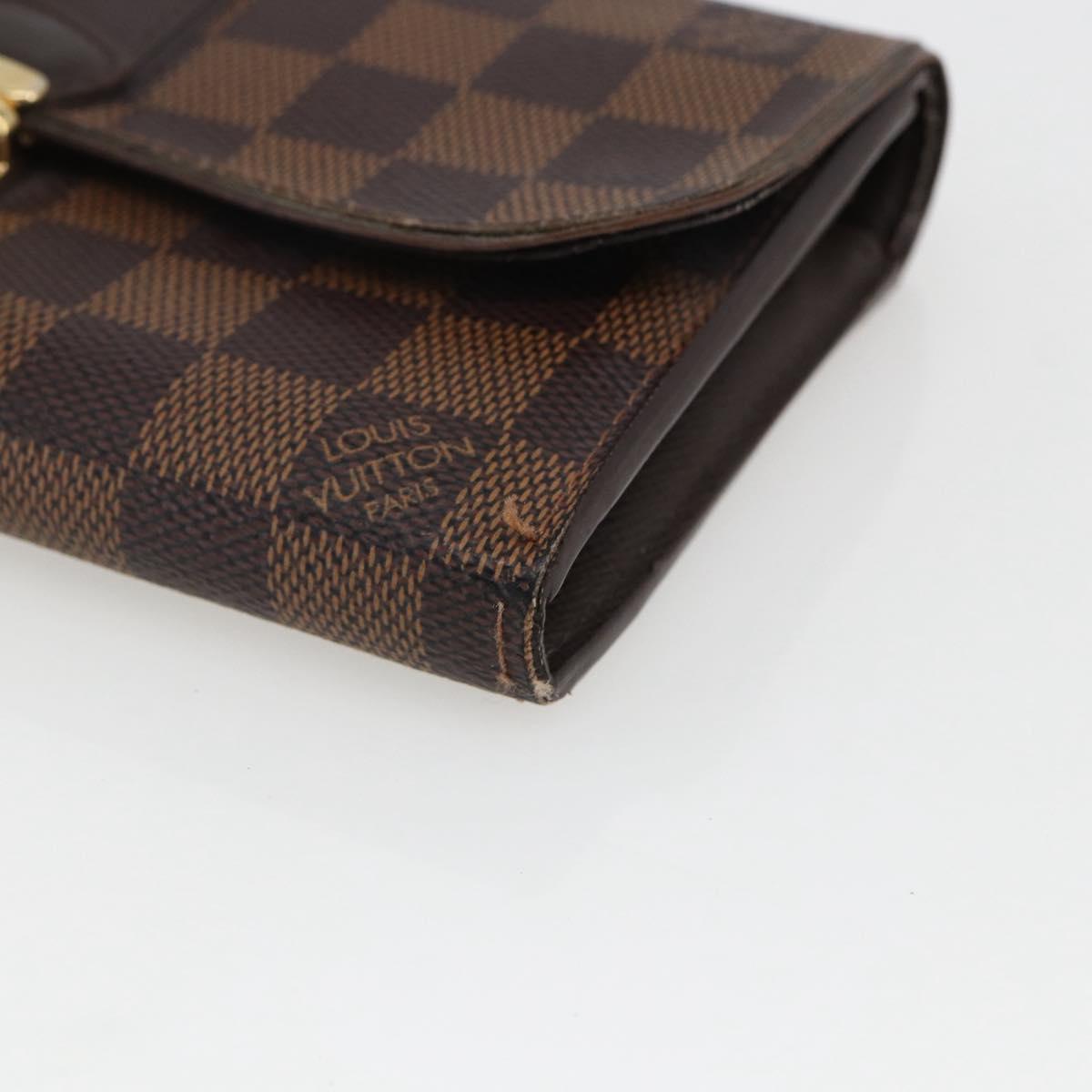 LOUIS VUITTON Damier Ebene Portefeuille Sistina Long Wallet N61747 Auth ep13090