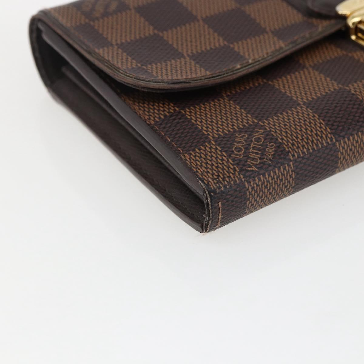 LOUIS VUITTON Damier Ebene Portefeuille Sistina Long Wallet N61747 Auth ep13090