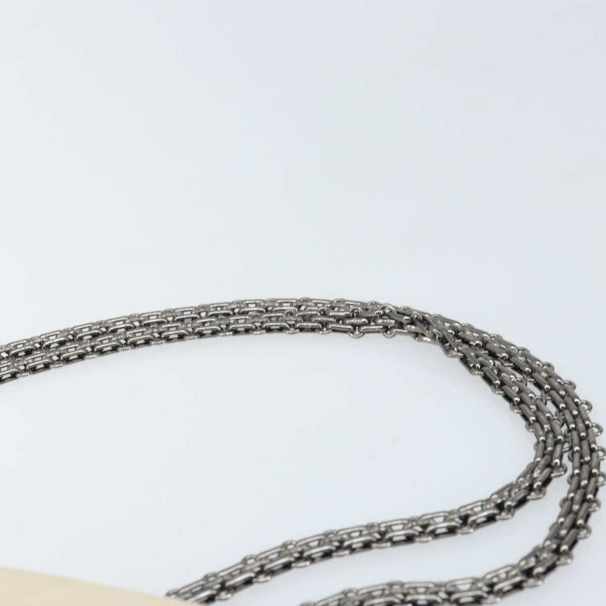 CHANEL 2.55 Chain Shoulder Bag Leather White Silver CC Auth ep13093