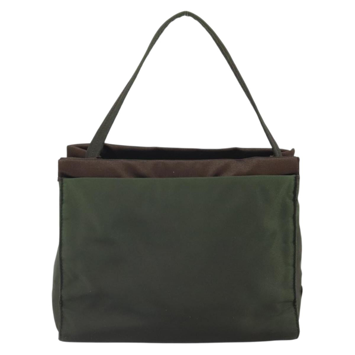 PRADA Shoulder Bag Nylon Khaki Silver Auth ep13101