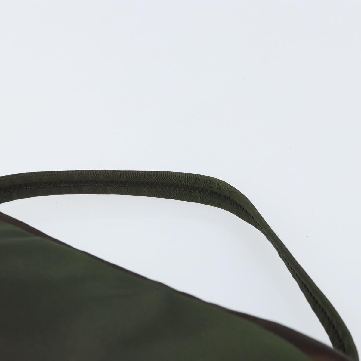PRADA Shoulder Bag Nylon Khaki Silver Auth ep13101