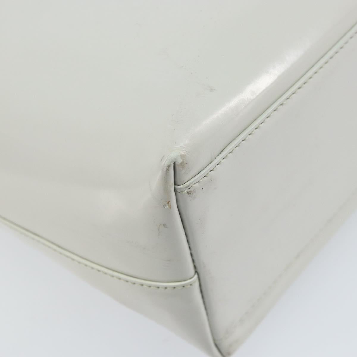 PRADA Hand Bag Patent leather Gray Silver Auth ep13103