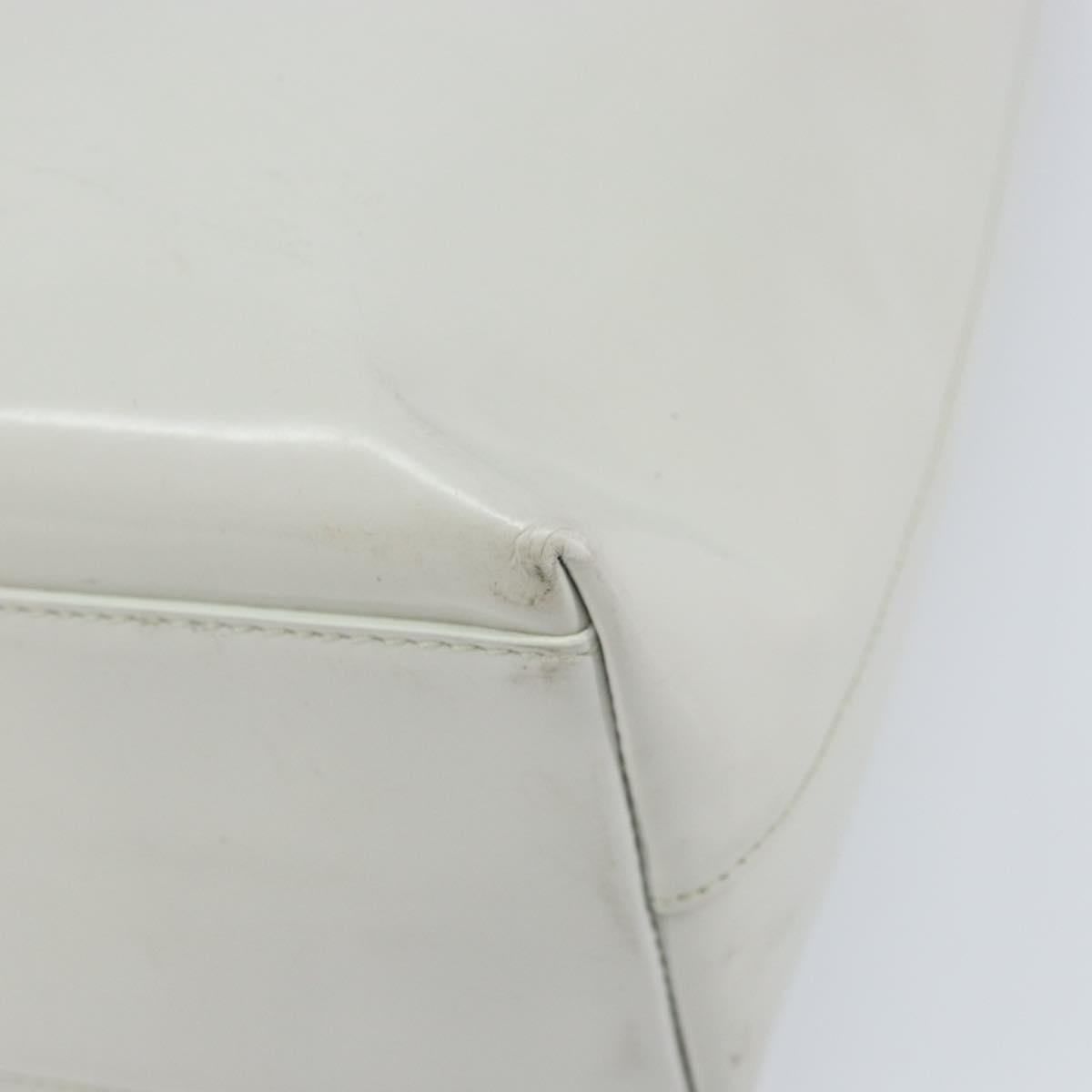 PRADA Hand Bag Patent leather Gray Silver Auth ep13103