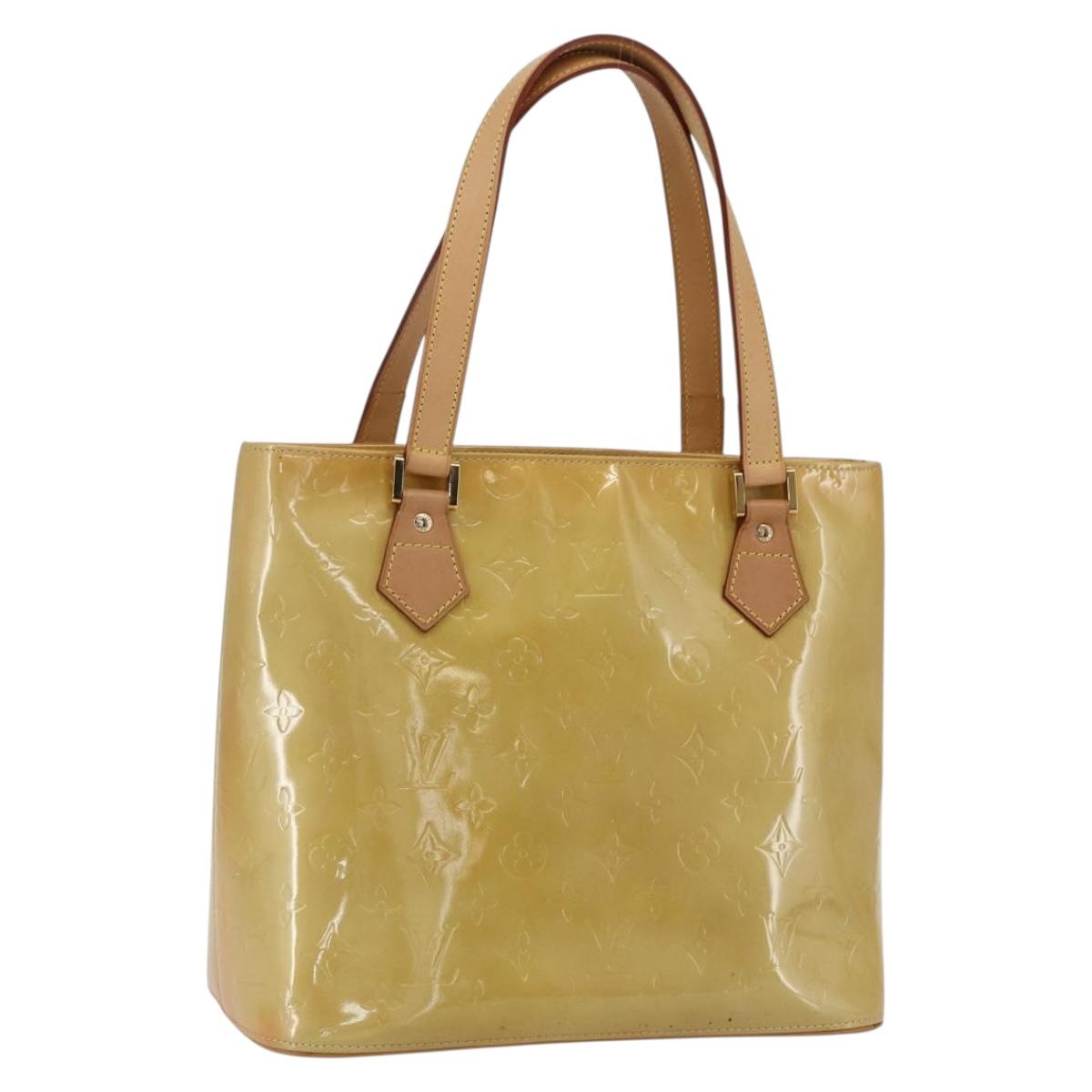 LOUIS VUITTON Monogram Vernis Houston Hand Bag Beige M91004 LV Auth ep13106