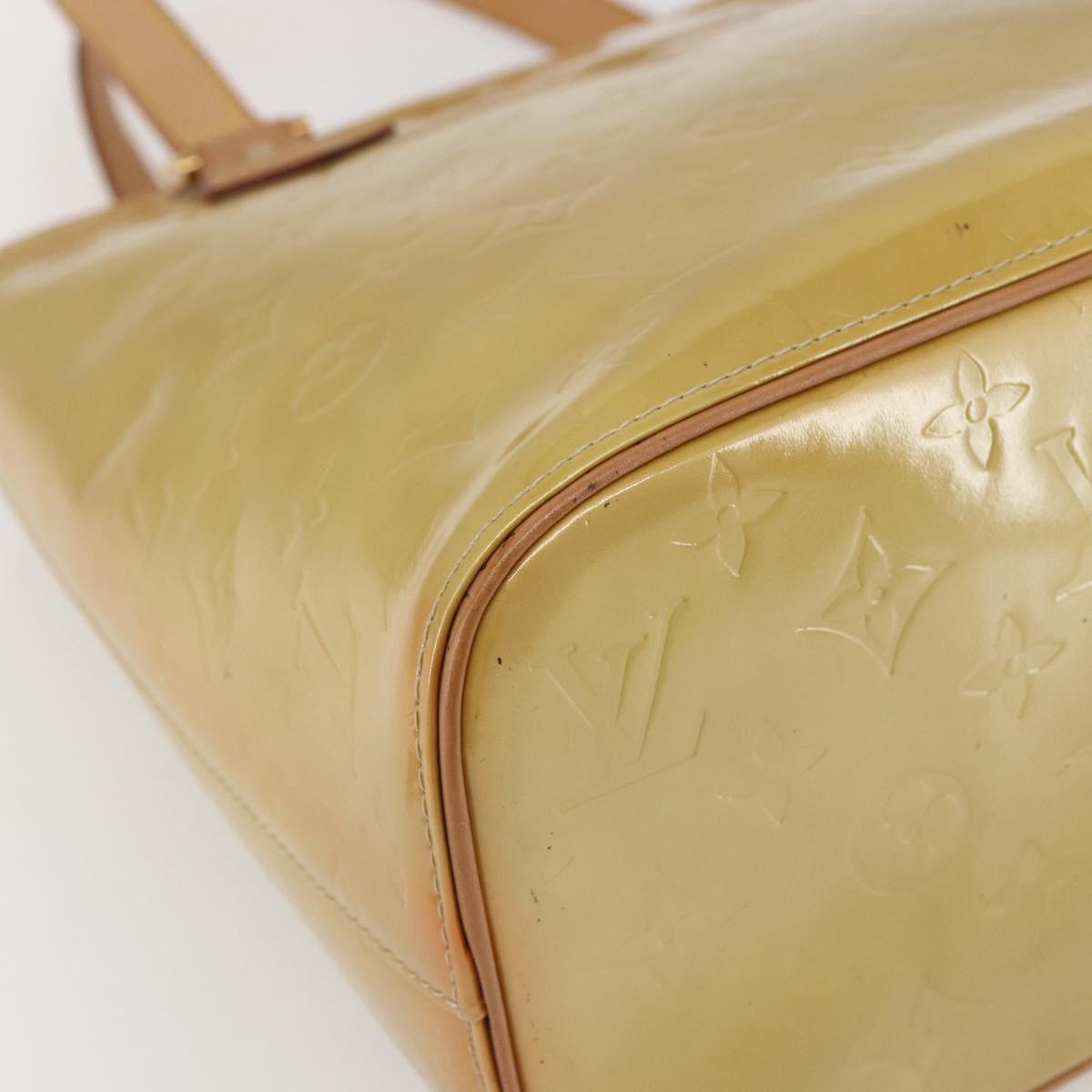 LOUIS VUITTON Monogram Vernis Houston Hand Bag Beige M91004 LV Auth ep13106