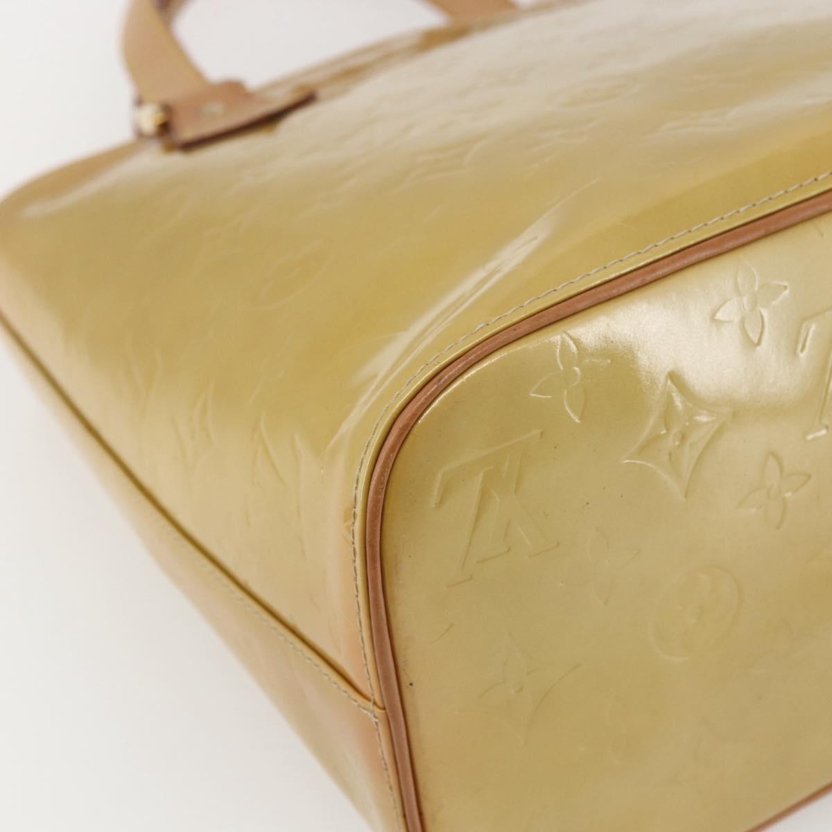LOUIS VUITTON Monogram Vernis Houston Hand Bag Beige M91004 LV Auth ep13106