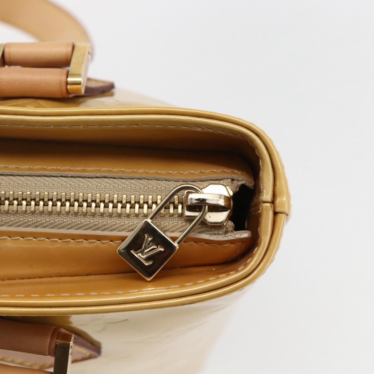LOUIS VUITTON Monogram Vernis Houston Hand Bag Beige M91004 LV Auth ep13106