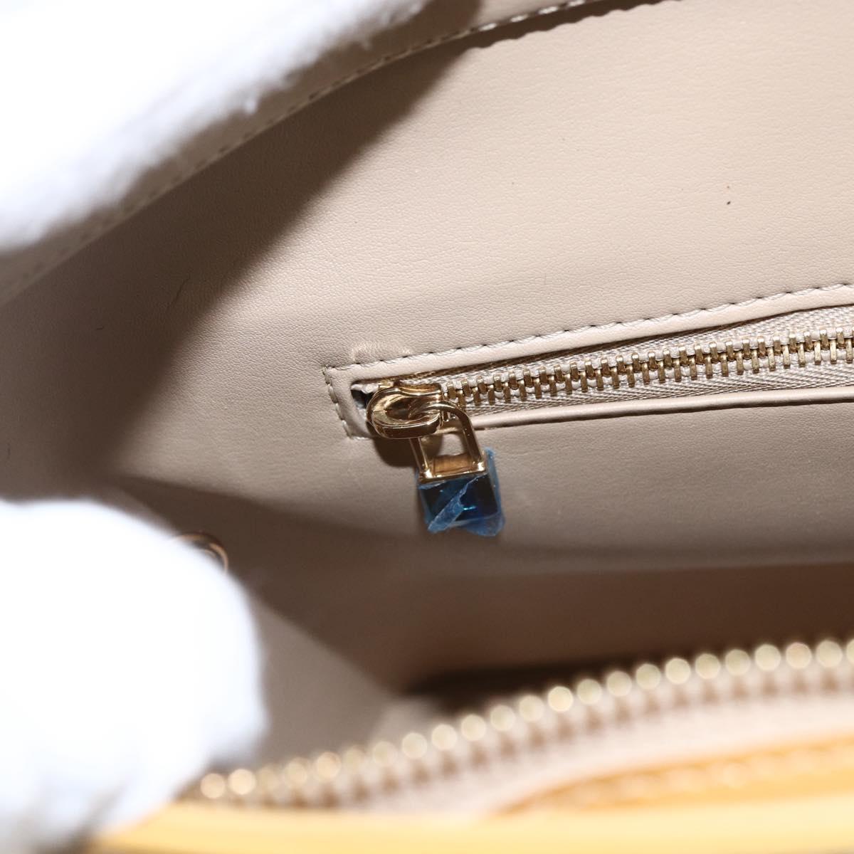 LOUIS VUITTON Monogram Vernis Houston Hand Bag Beige M91004 LV Auth ep13106