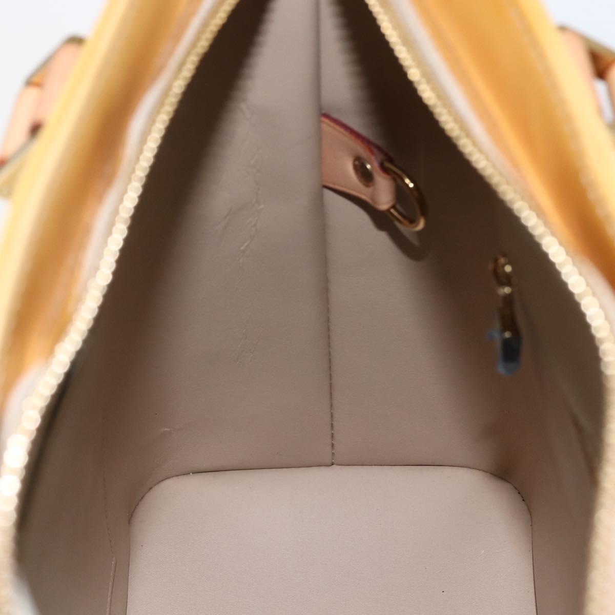 LOUIS VUITTON Monogram Vernis Houston Hand Bag Beige M91004 LV Auth ep13106
