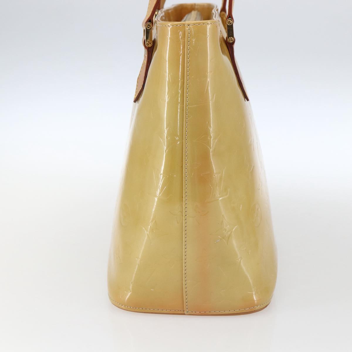 LOUIS VUITTON Monogram Vernis Houston Hand Bag Beige M91004 LV Auth ep13106