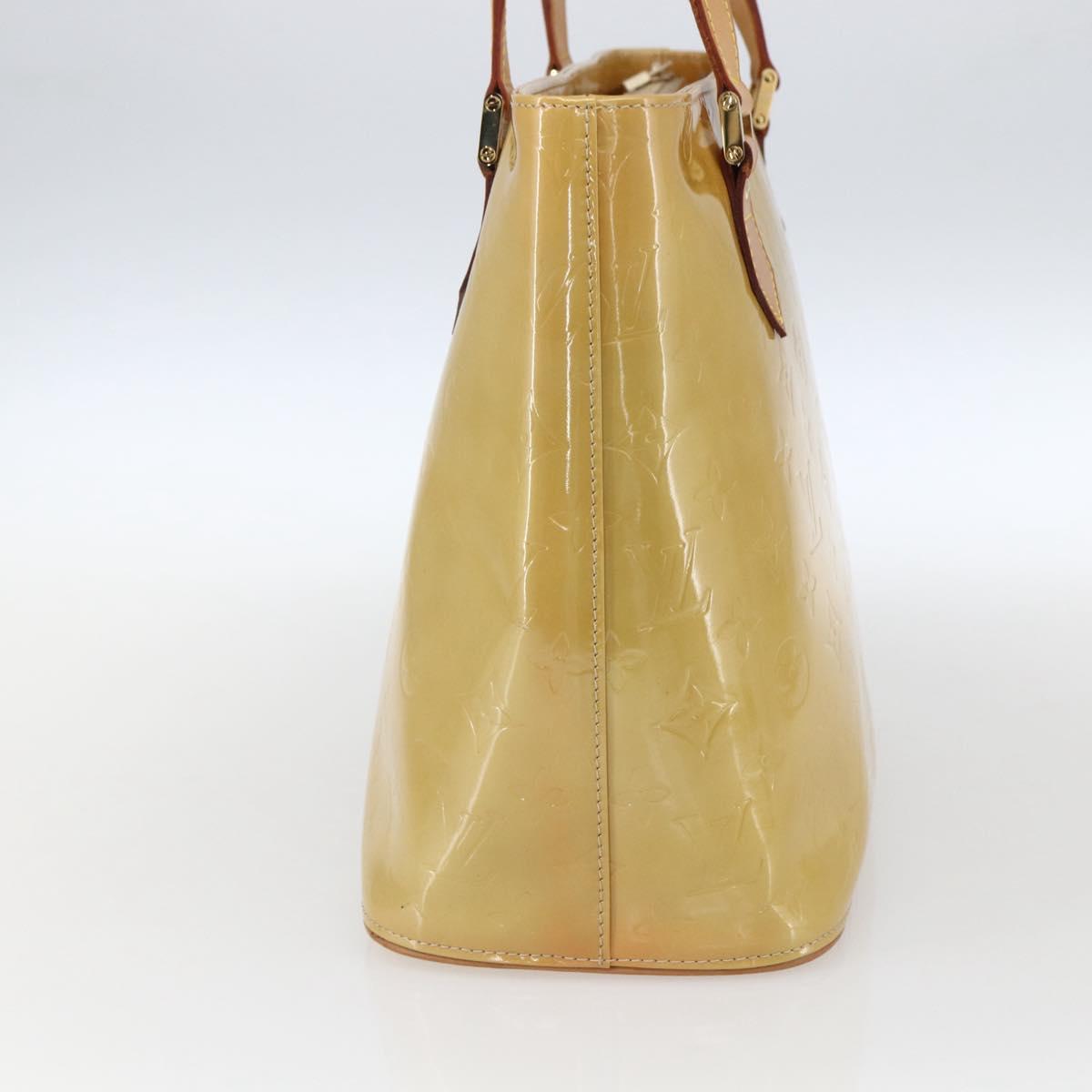 LOUIS VUITTON Monogram Vernis Houston Hand Bag Beige M91004 LV Auth ep13106