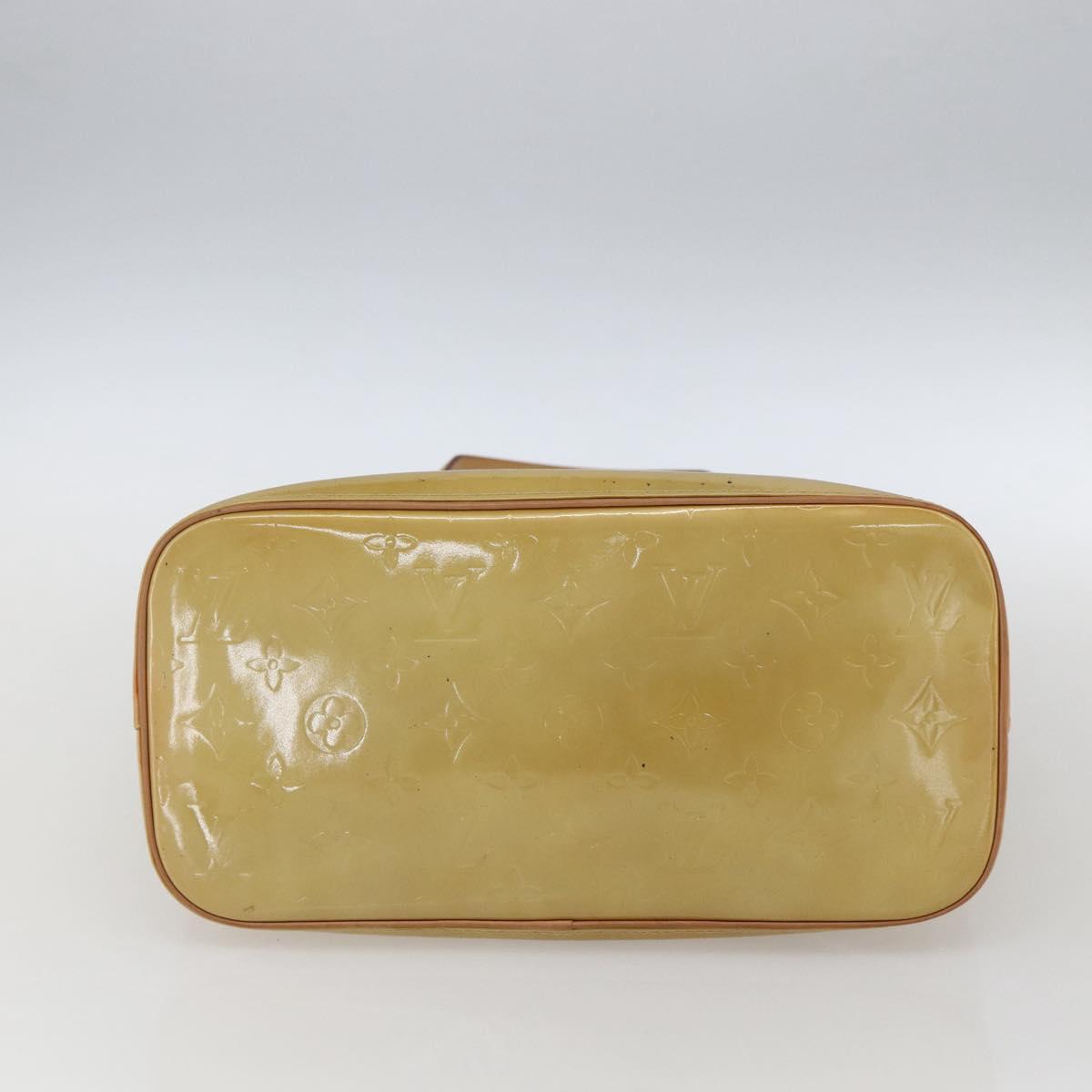 LOUIS VUITTON Monogram Vernis Houston Hand Bag Beige M91004 LV Auth ep13106