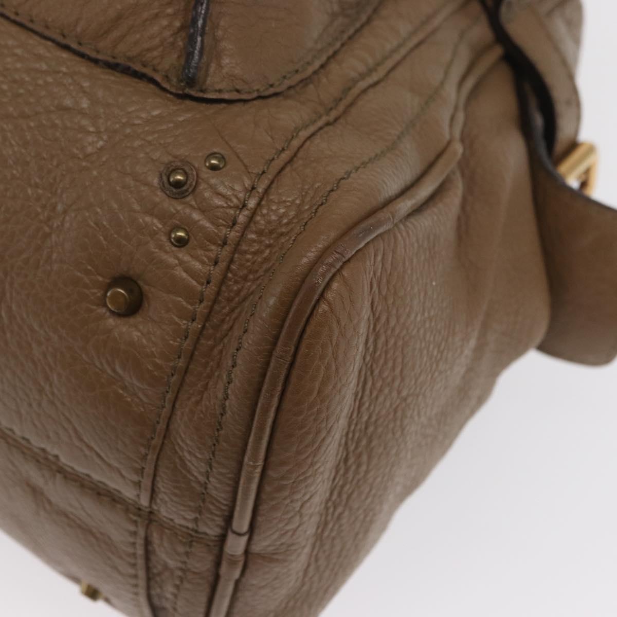 Chloe Paddington Hand Bag Leather Brown Gold Silver Auth ep13108V