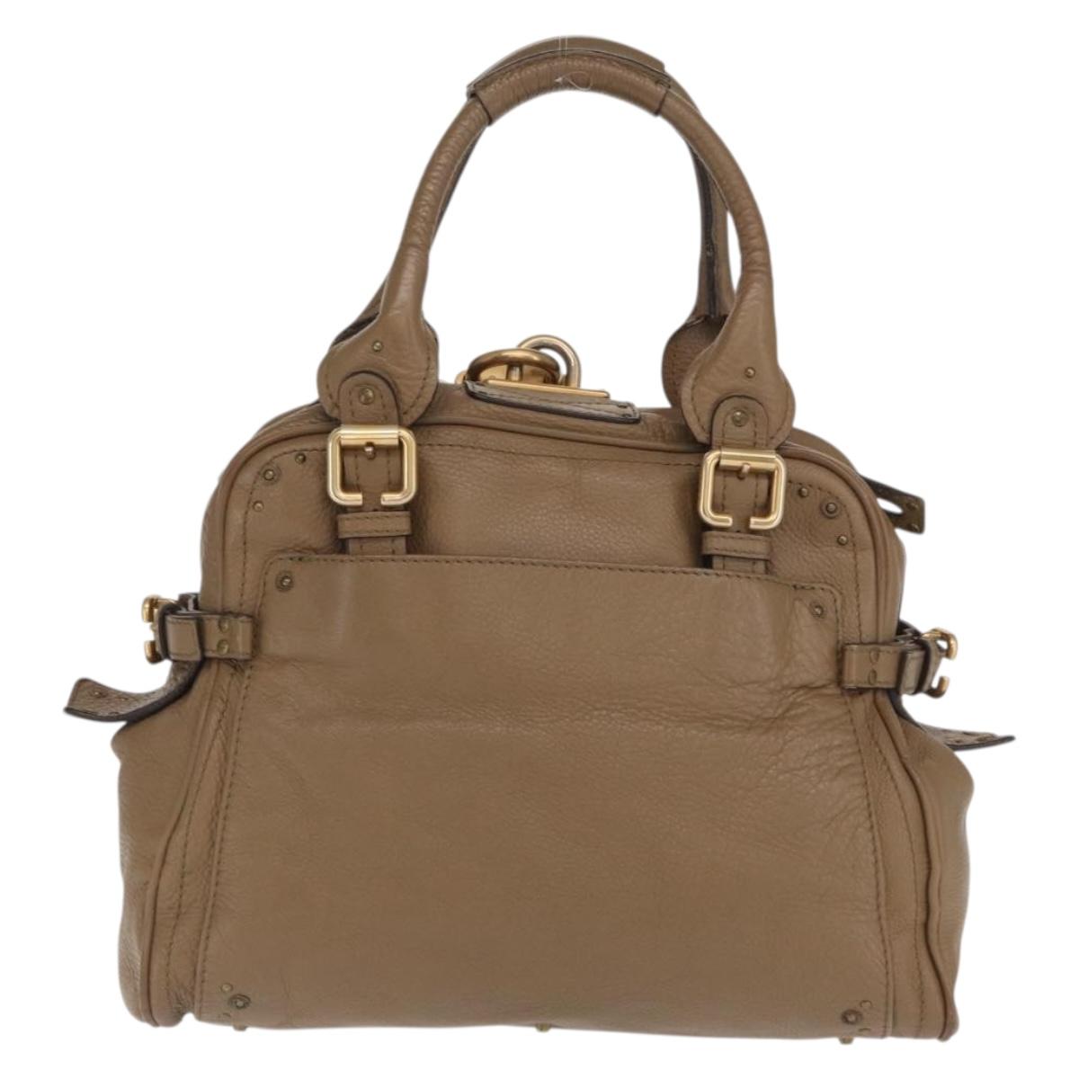 Chloe Paddington Hand Bag Leather Brown Gold Silver Auth ep13108V