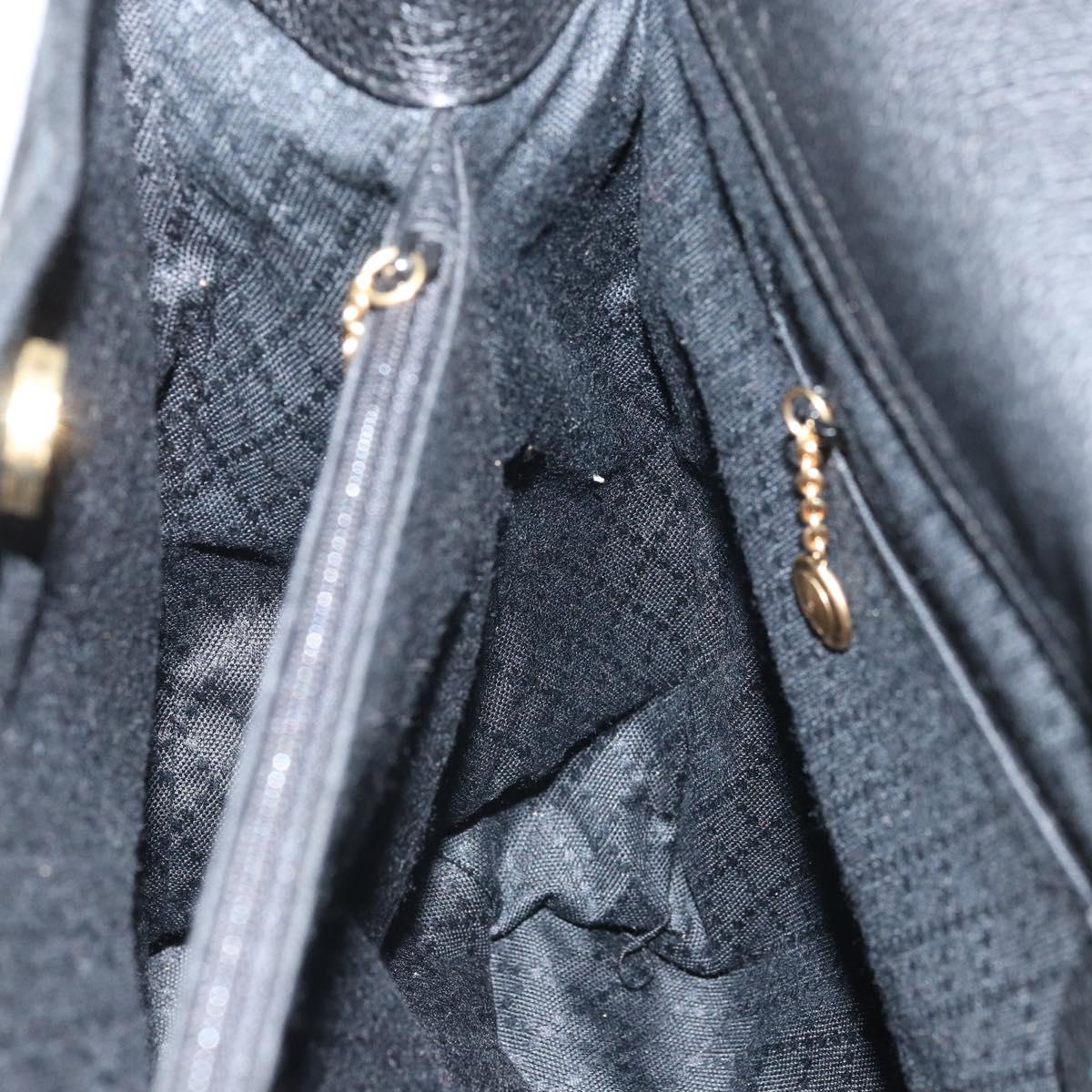 GUCCI Bamboo Tote Bag Suede Leather Black Gold 002 2855 0322 0 Auth ep13109