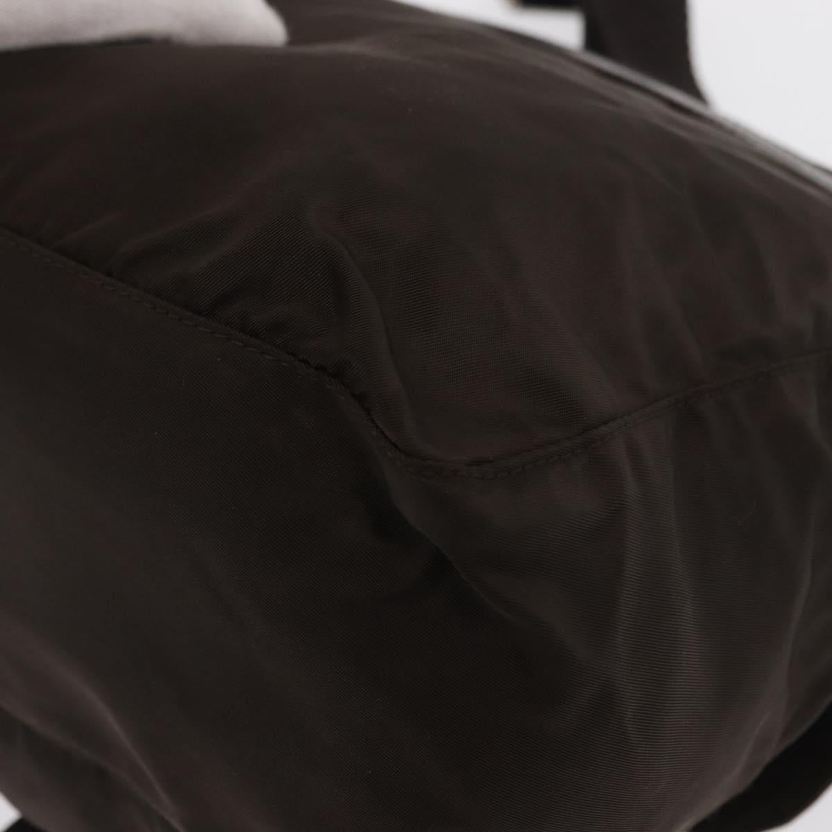 PRADA Shoulder Bag Nylon Brown Silver Auth ep13123