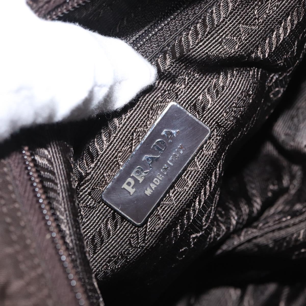 PRADA Shoulder Bag Nylon Brown Silver Auth ep13123