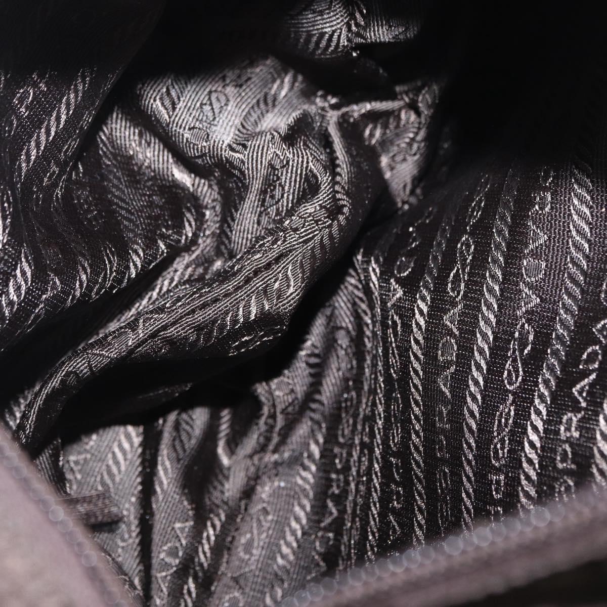 PRADA Shoulder Bag Nylon Brown Silver Auth ep13123