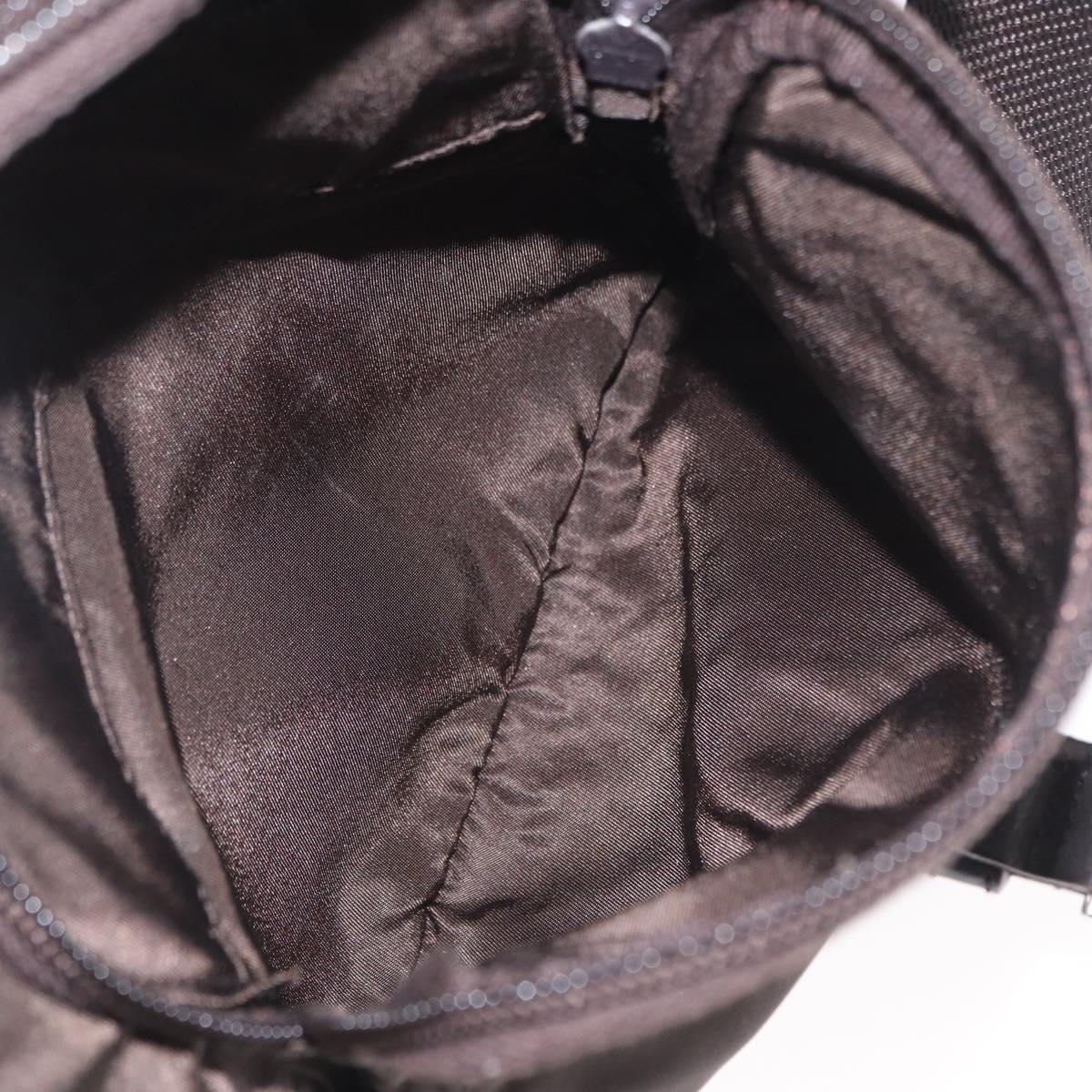 PRADA Shoulder Bag Nylon Brown Silver Auth ep13123