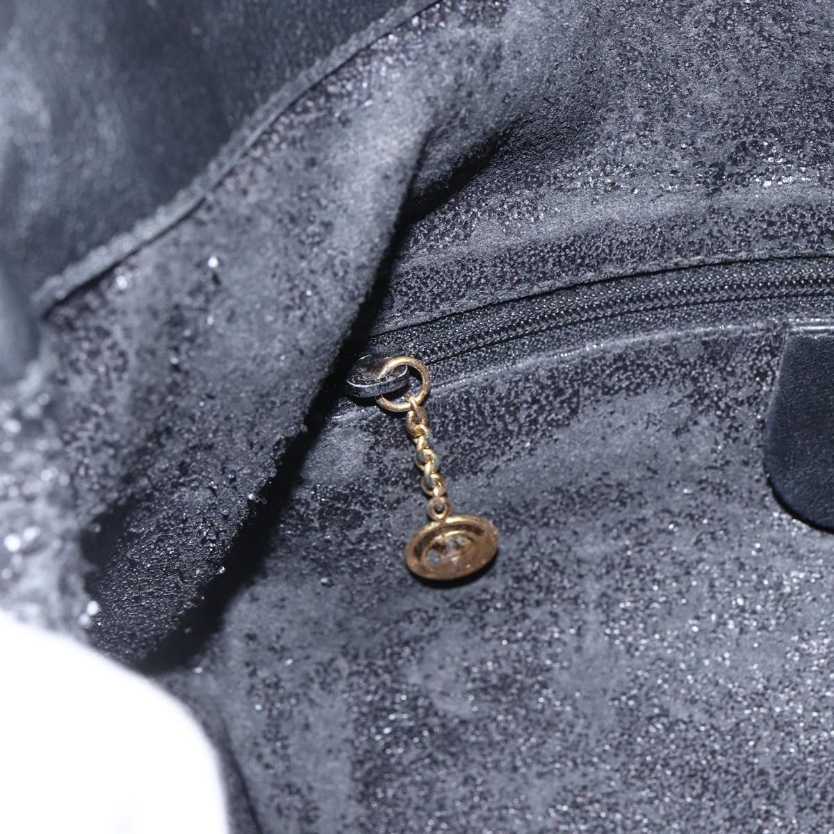 GUCCI Bamboo Hand Bag Leather Black Gold 001 1014 1638 Auth ep13124