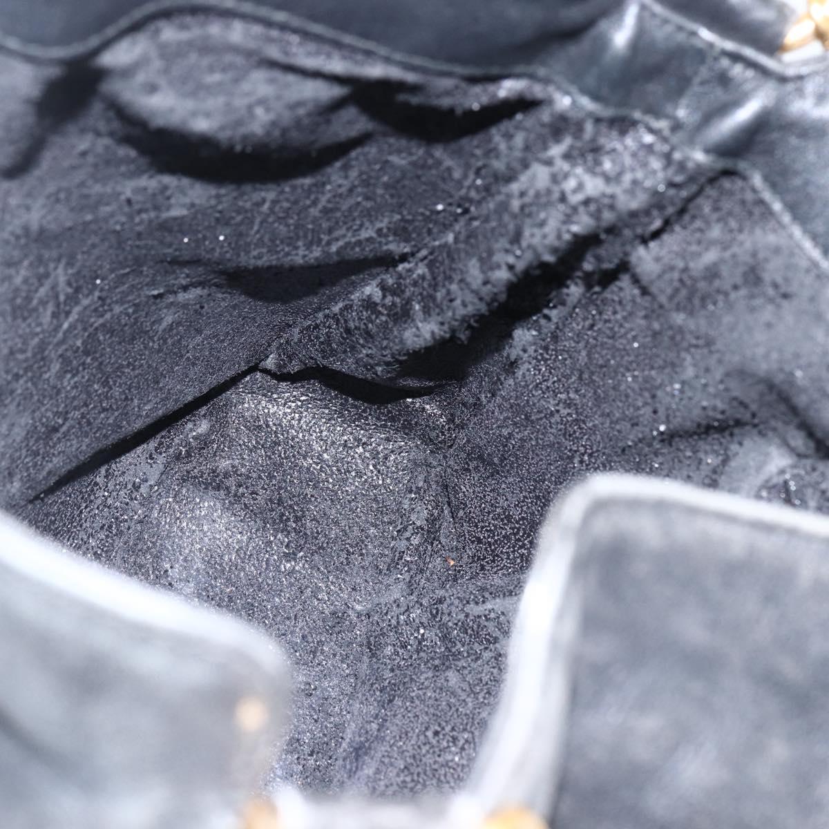 GUCCI Bamboo Hand Bag Leather Black Gold 001 1014 1638 Auth ep13124