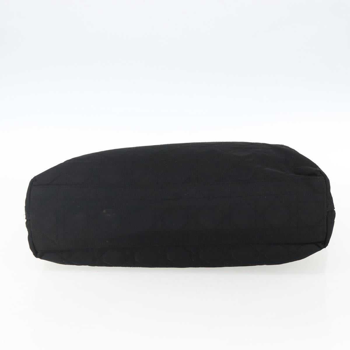 Christian Dior Lady Dior Hand Bag Nylon Black Silver Auth ep13131