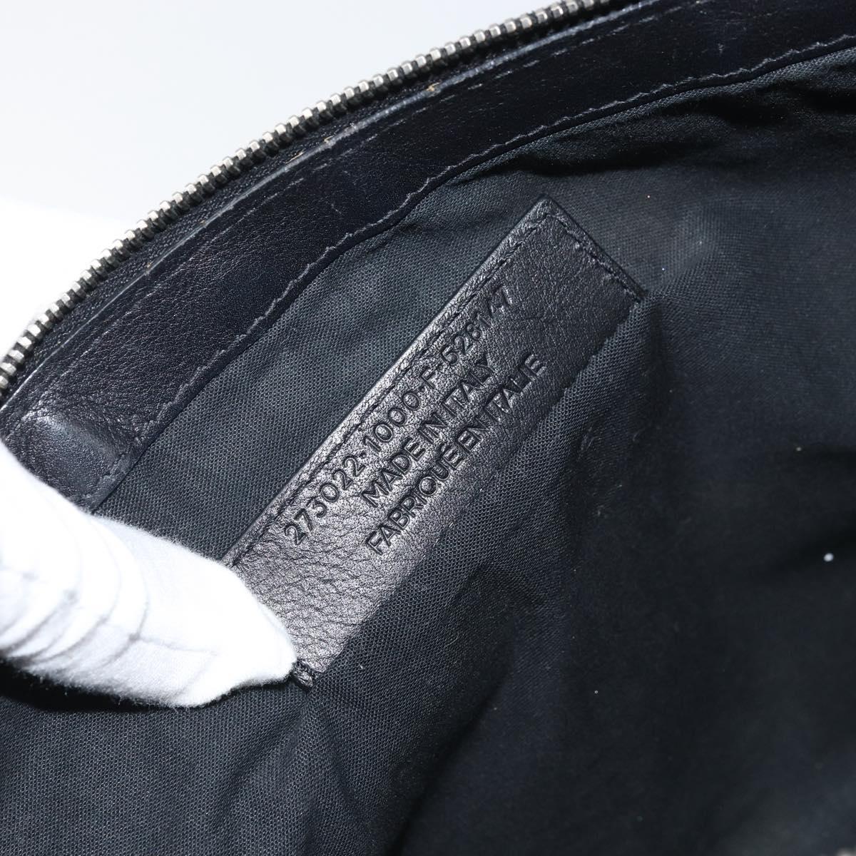 BALENCIAGA Clutch Bag Suede Black Silver 273022 Auth ep13134