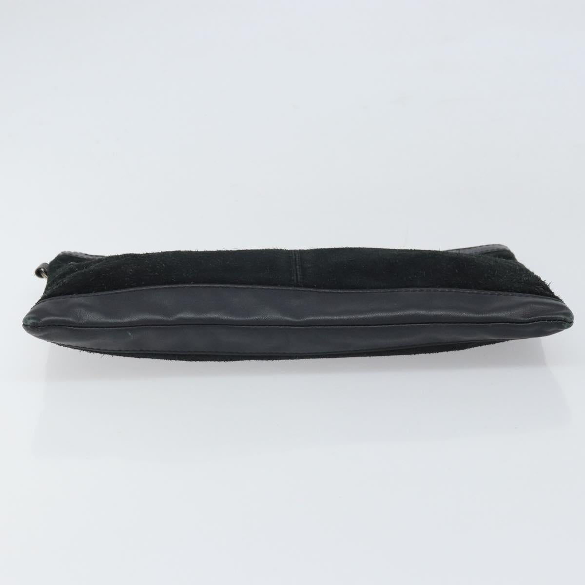 BALENCIAGA Clutch Bag Suede Black Silver 273022 Auth ep13134