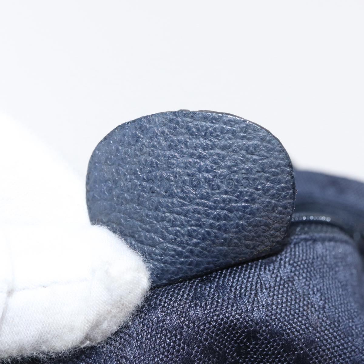 GUCCI Bamboo Hand Bag Leather 2way Navy Gold 001 2040 1657 Auth ep13138