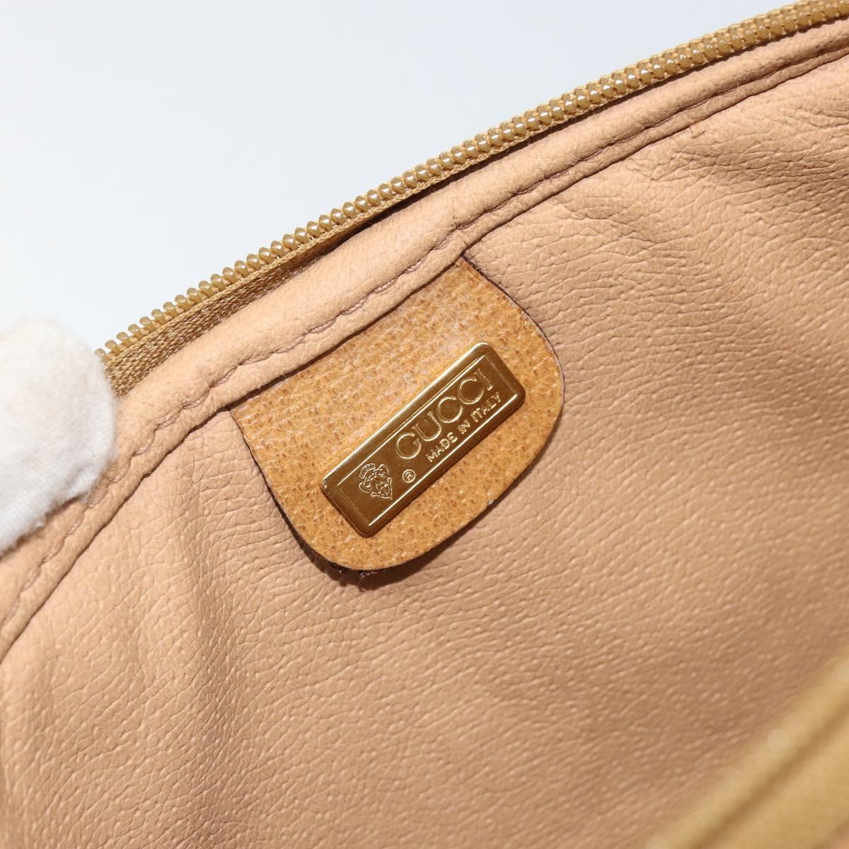 GUCCI Micro GG Supreme Shoulder Bag PVC Beige Gold Auth ep13139