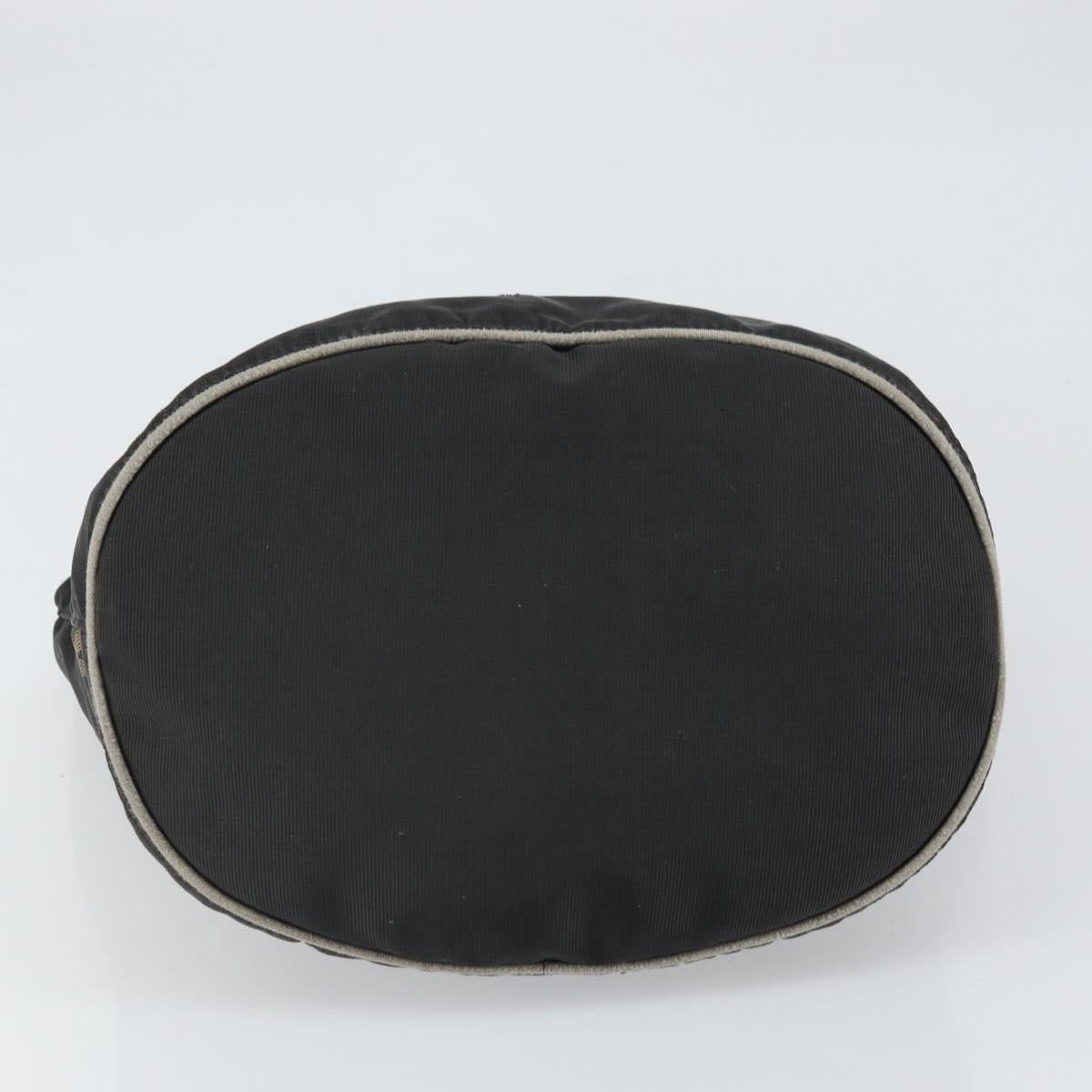 FENDI Hand Bag Nylon Black Silver Auth ep13140