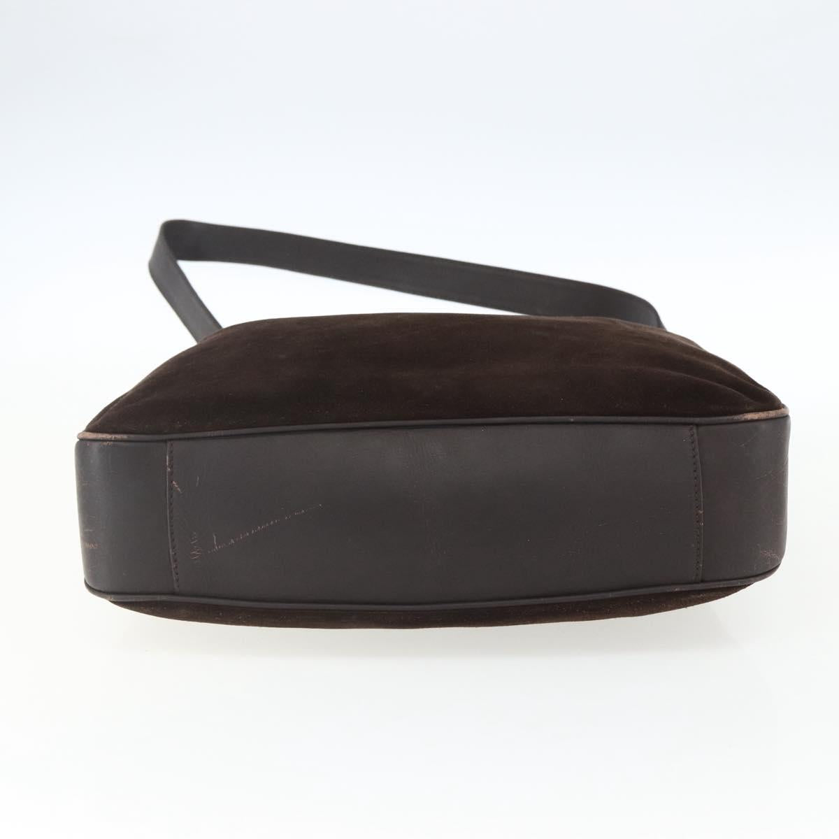 GUCCI Bamboo Hand Bag Suede 2way Brown Gold 001 1705 1577 Auth ep13141