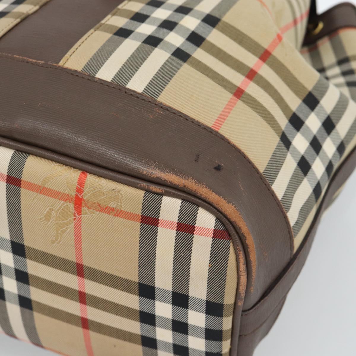 Burberrys Nova Check Backpack Canvas Beige Gold Auth ep13145