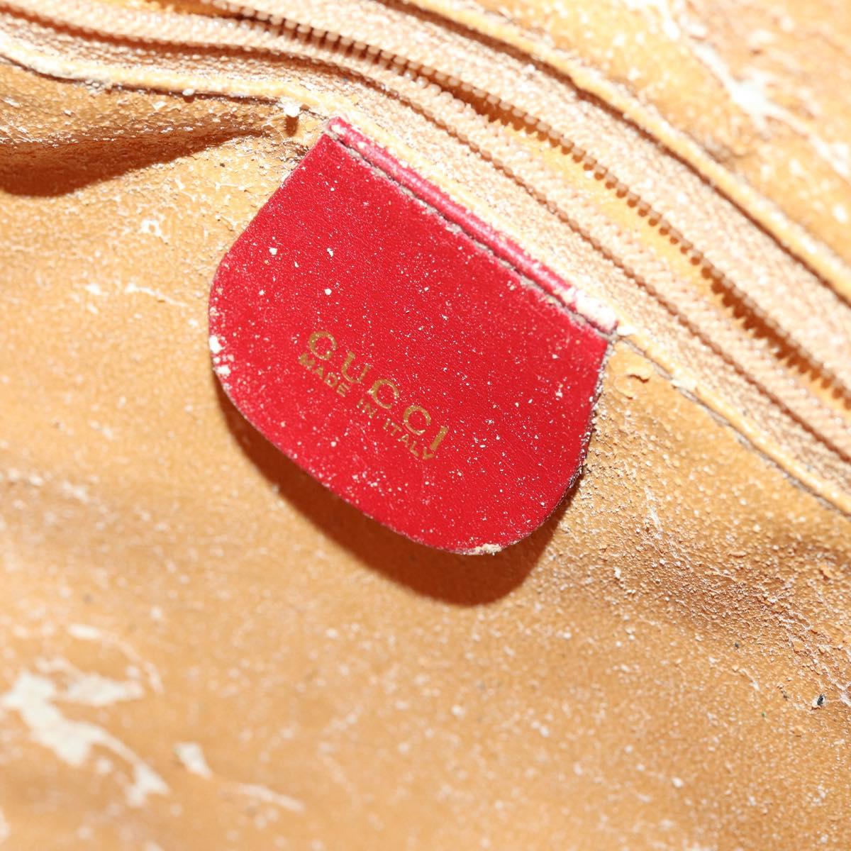 GUCCI Bamboo Hand Bag Suede 2way Red Gold Auth ep13161