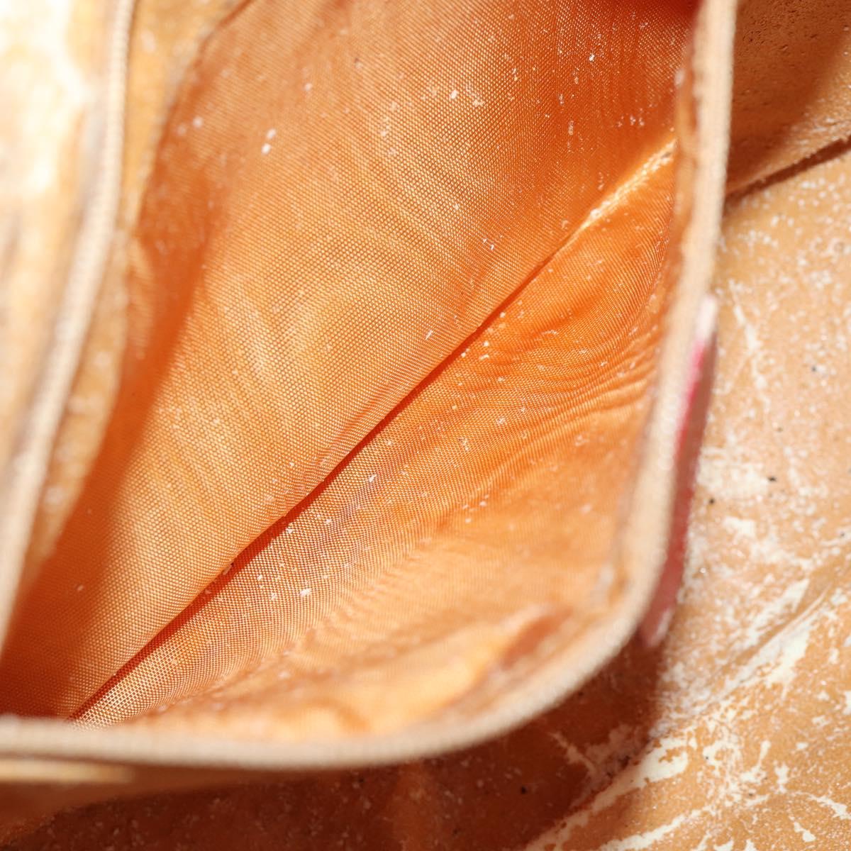 GUCCI Bamboo Hand Bag Suede 2way Red Gold Auth ep13161