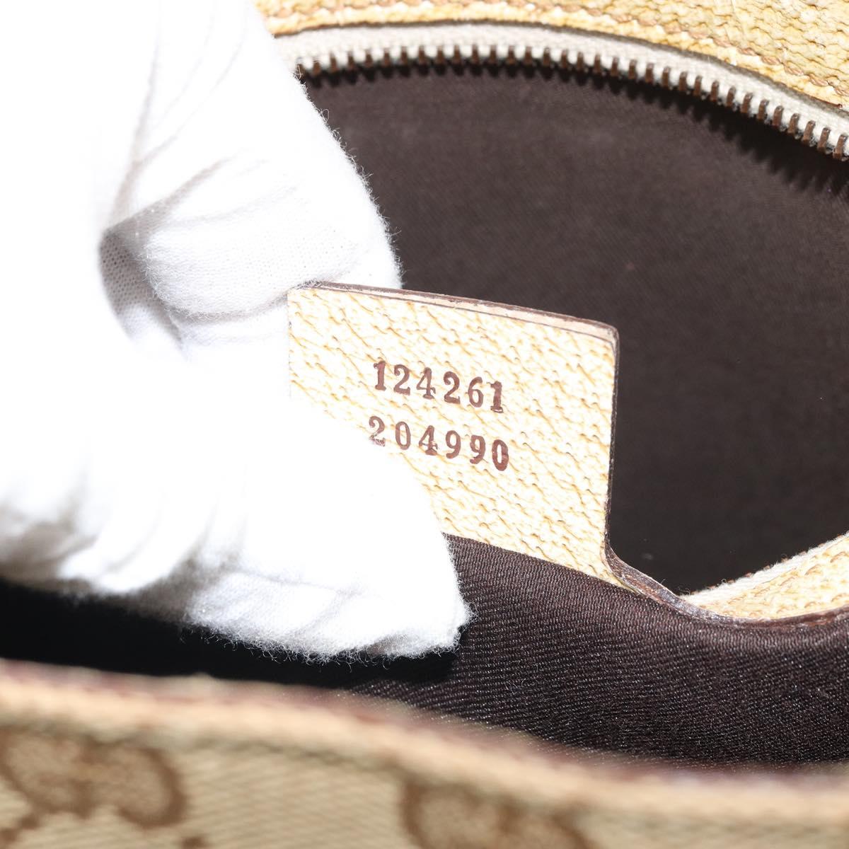 GUCCI GG Canvas Tote Bag Beige Gold 124261 Auth ep13162