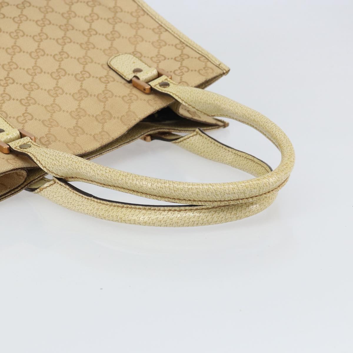 GUCCI GG Canvas Tote Bag Beige Gold 124261 Auth ep13162