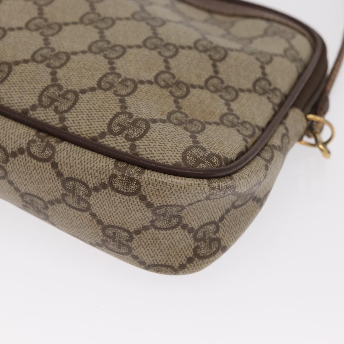GUCCI GG Supreme Shoulder Bag PVC Beige Gold 97 02 068 Auth ep13164