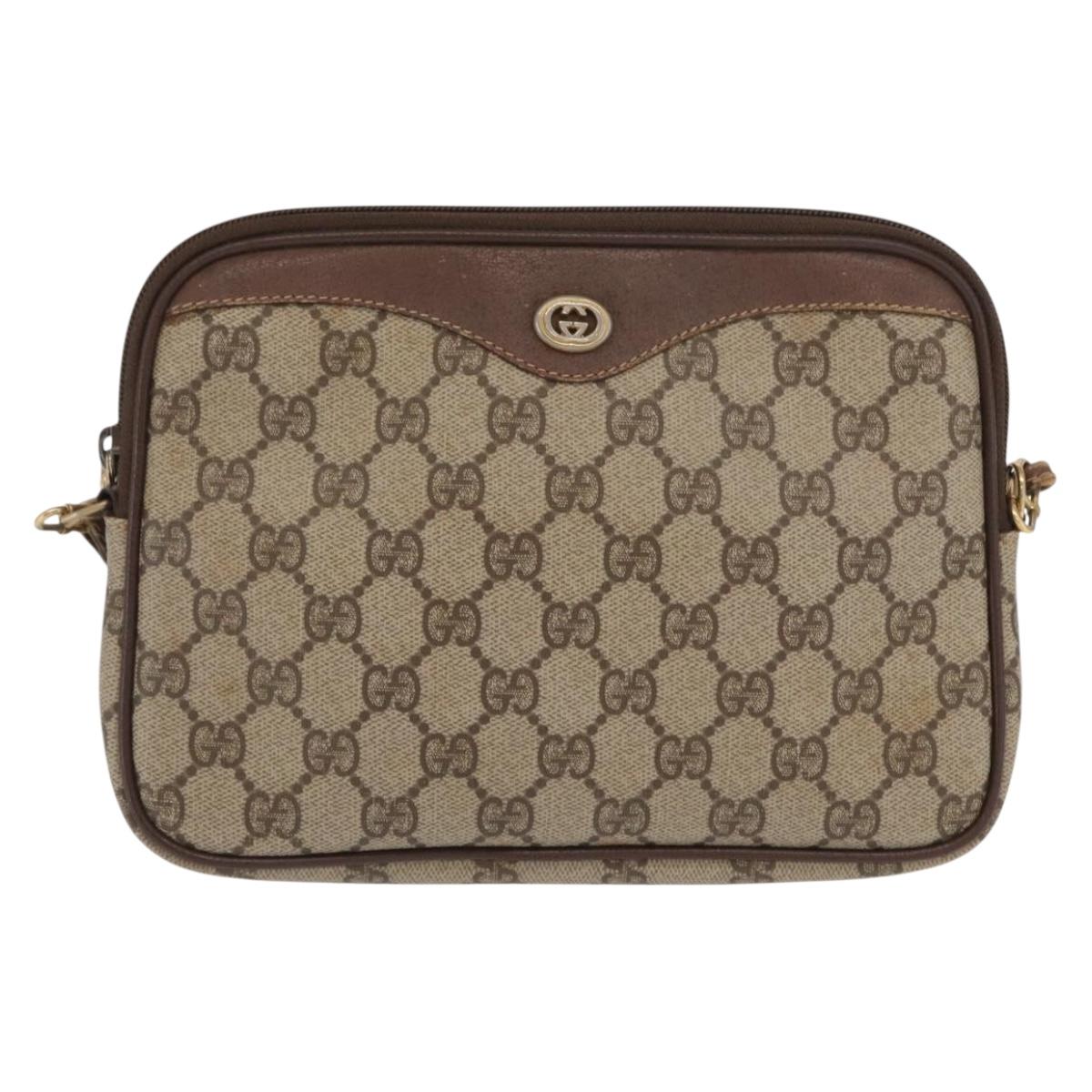 GUCCI GG Supreme Shoulder Bag PVC Beige Gold 97 02 068 Auth ep13164