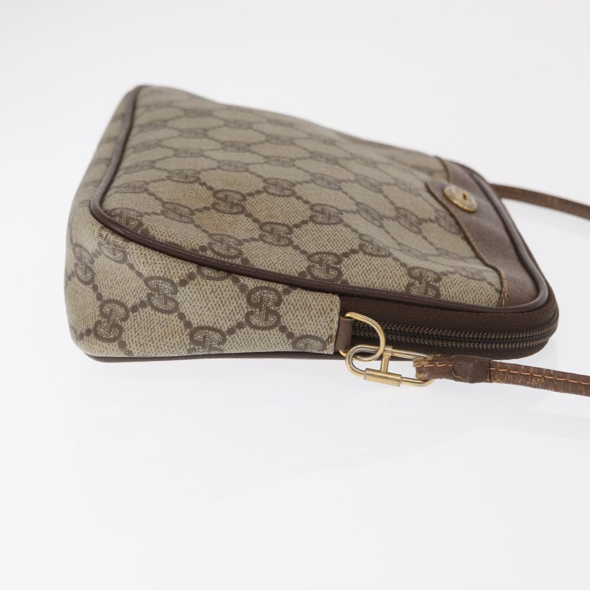 GUCCI GG Supreme Shoulder Bag PVC Beige Gold 97 02 068 Auth ep13164