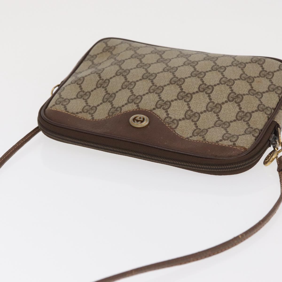 GUCCI GG Supreme Shoulder Bag PVC Beige Gold 97 02 068 Auth ep13164