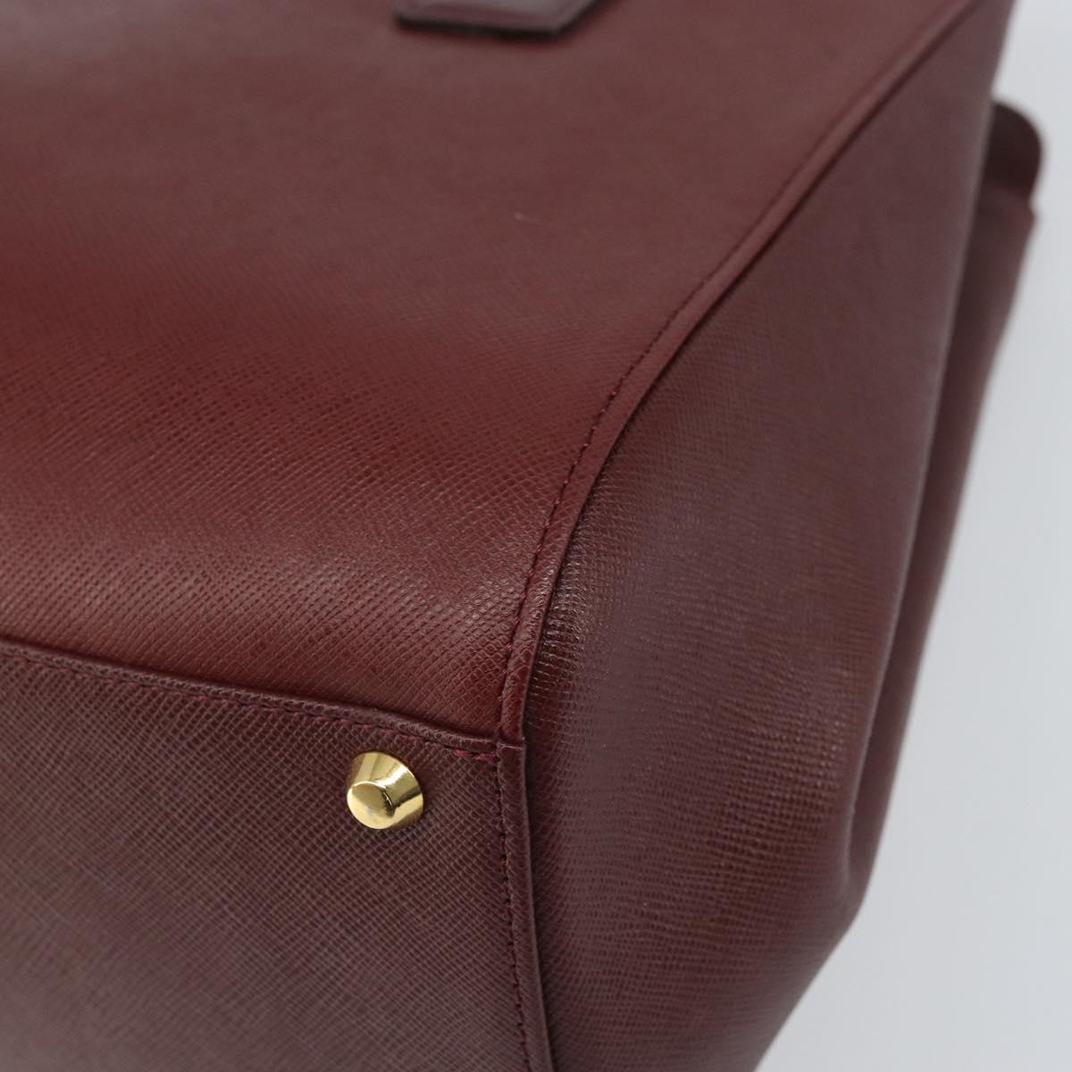 BURBERRY Hand Bag Leather Red Gold Auth ep13169