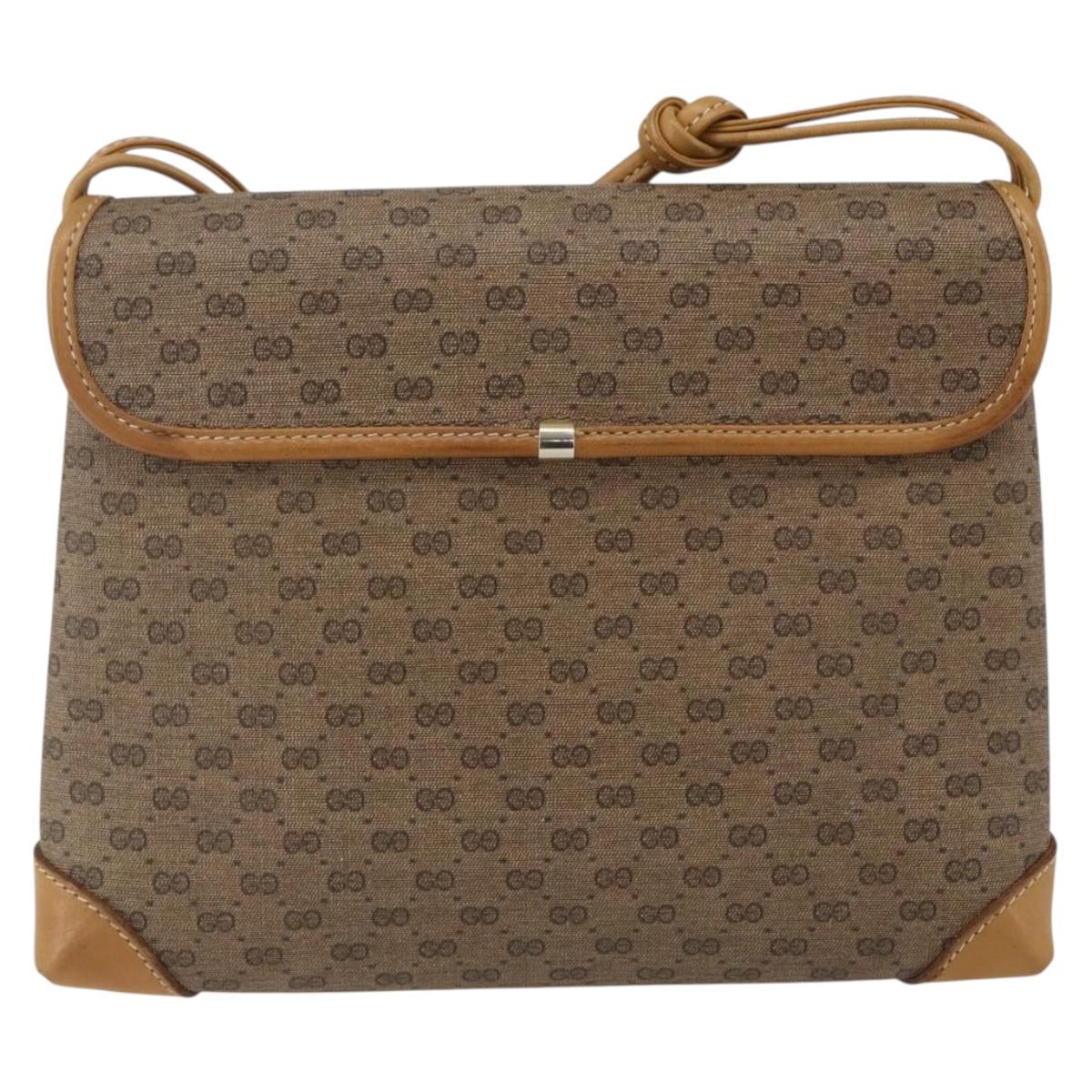 GUCCI Micro GG Supreme Shoulder Bag PVC Beige Gold 49 007 5548 Auth ep13173